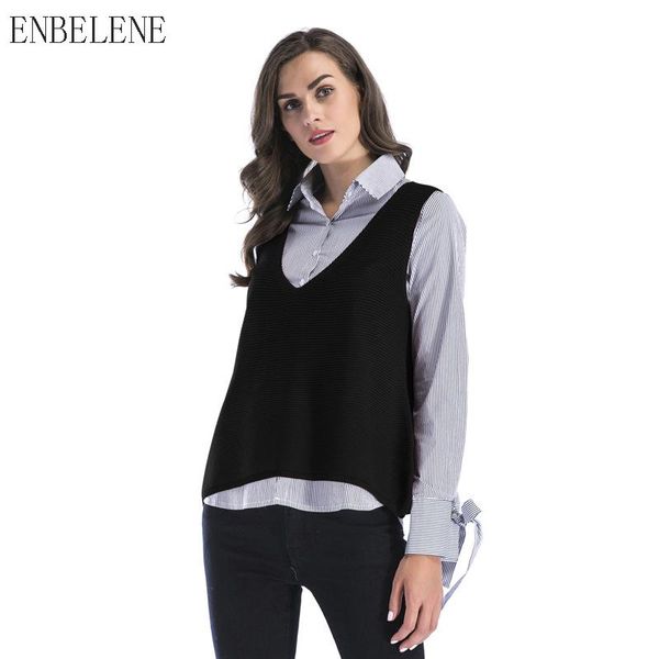 

2019 autumn knitted vest women solid black green v-neck sleeveless sweater for female irregular loose pullover ladies nh198, White;black