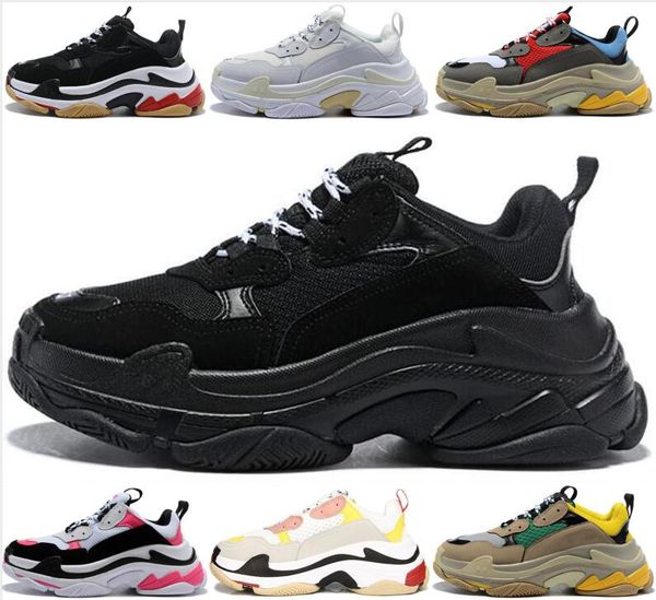 

2019 fashion paris 17fw triple s platform triple-s casual dad mens designer shoes combination soles mens trainers chaussures sneakers, Black