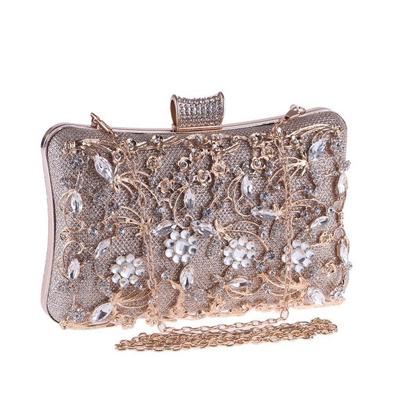 

rhinestone evening clutch bag party wedding hollow out diamonds flower clutches purse crossbody bags women chain shoulder bag