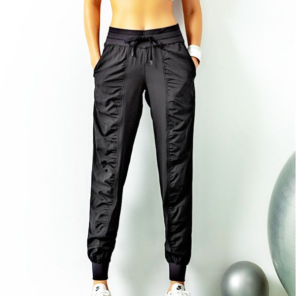 

2020 autumn new style breathable women's sweat pants slimming loose-fit running fitness pants capri pocket casual beam leg, Black;blue