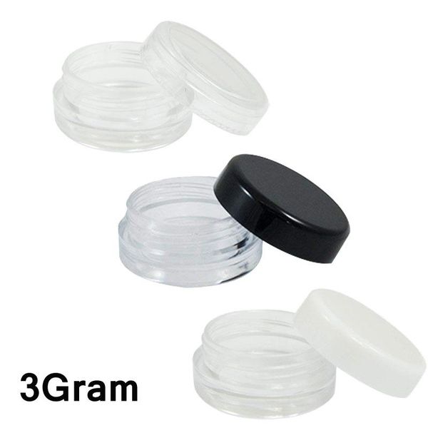 

3ml clear base empty plastic container jars pot 3 gram size for cosmetic cream eye shadow nails powder jewelry 1300pcs