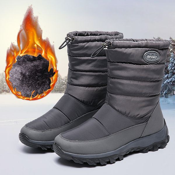 

oeak new snow boots women non-slip female winter boots fur warm ankle for women down waterproof booties botas mujer, Black