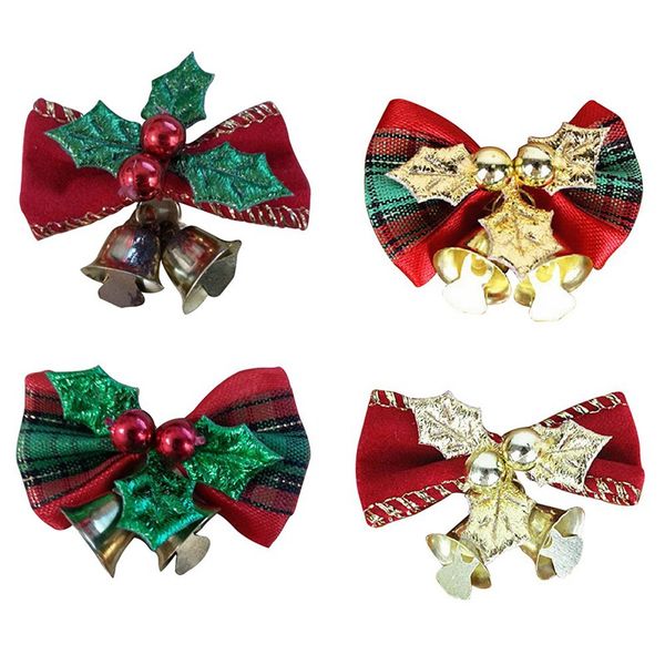 

10pcs mini cute bow christmas tree decoration hanging ornament xmas bowknot pendant with bells christmas decorations for home