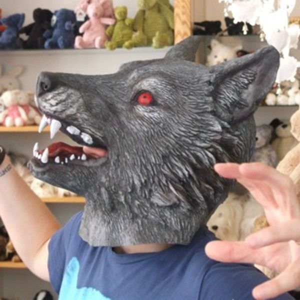 

terror wolf full head animal head mask latex wolf mask for halloween party dress up
