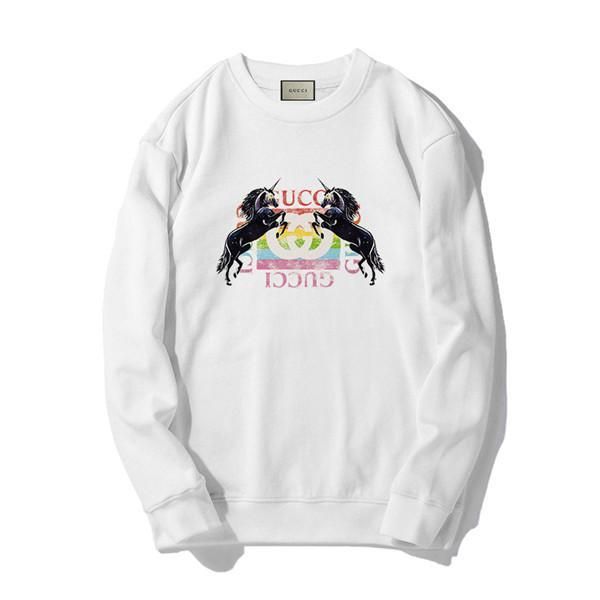 

new luxurious italy brand hoodie long sleeve crewneck sweater sweatshirt fashion double horse pullover hoodie outdoor sweatshirt, Gray;blue