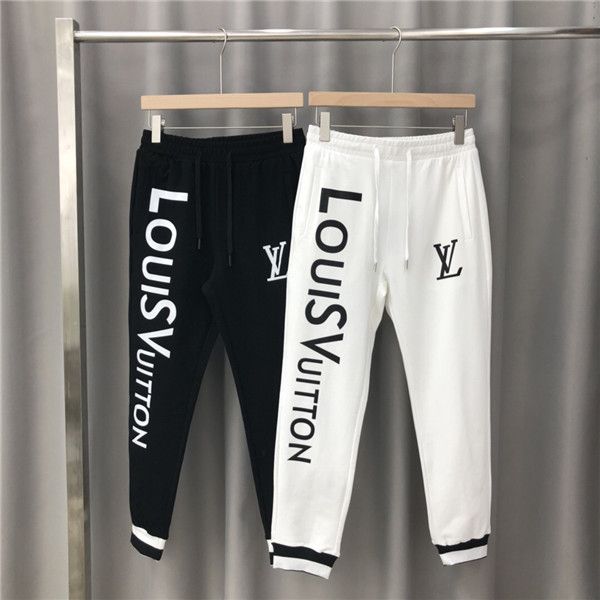

luxurious paris brand design  long pants terry trousers all-match fashion ribbon hip-hop high streetwear cool sports ourdoor v trousers, Brown;gray