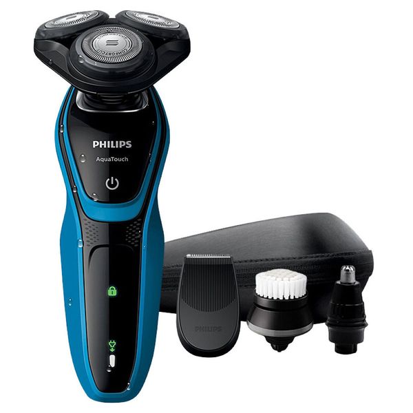 

philips aquatouch electric shaver for men s5050 30 min/9 portable shaves rechargeable 5-way cutter head multi-function razor