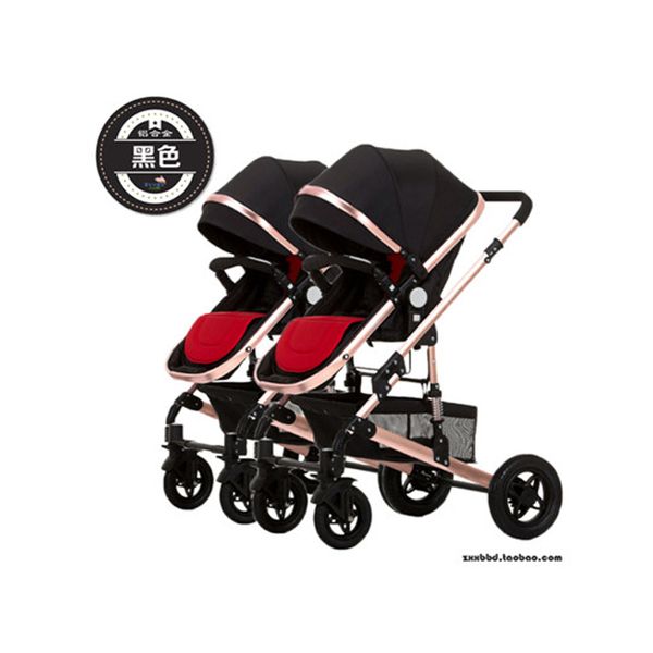 

twin lightweight folding stroller can sit reclining newborn baby high landscape detachable double stroller gift