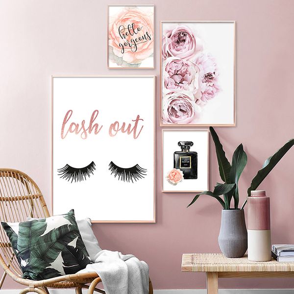 

romantic painting perfume art poster watercolor flower canvas prints modern wall art picture for girl lady bedroom home decor