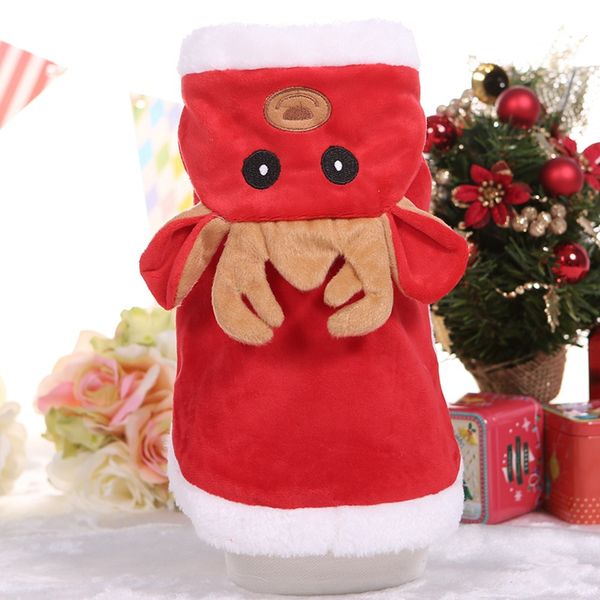 

winter warm flannel dog clothes elk christmas dog coat clothing new year's pet clothes christmas puppy decoration costume