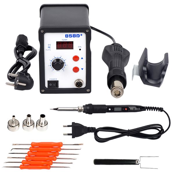 

wmore air gun 858d 220v 110v 700w bga welding rework solder station smd soldering led digital station solder repair tool kit