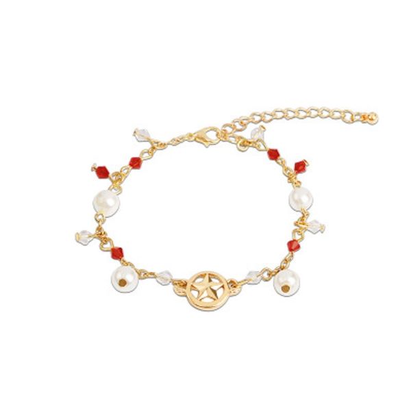 

pearl charm bracelet for women girls gold chain pendant sailor moon japan europe us fashion wrist jewelry awesome bangle, Golden;silver