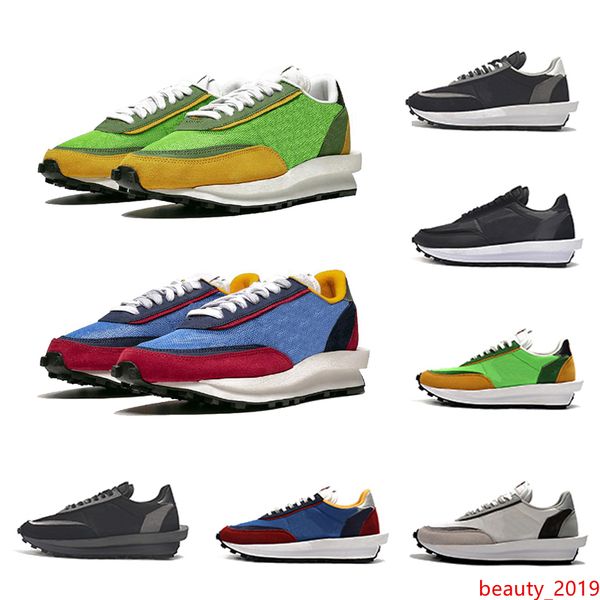 

2019 sacai ldv x waffle daybreak trainers mens casual shoes green gusto pine green wolf grey for women men outdoor sports sneakers 36-45