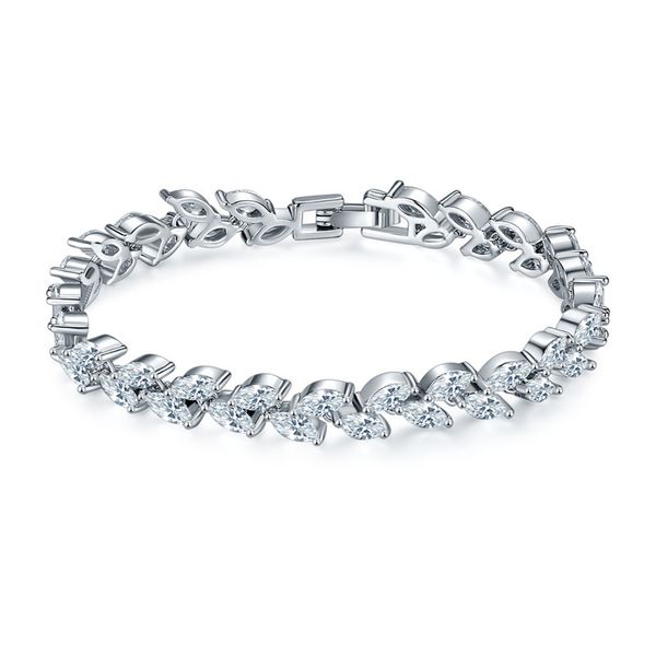 

jewelry zircon rice bracelet female fashion crystal zircon wicker leaf bracelet jewelry, Golden;silver