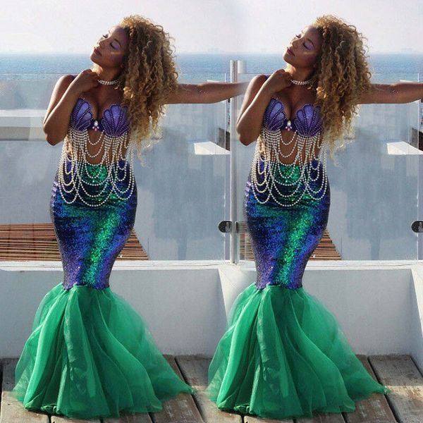 

skirts goocheer arrival womens mermaid tail full skirt sequins party shining chic high waist bodycon cosplay fancy, Black