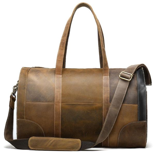 

duffel bags large travel bag for men business multifunction tote genuine leather teenager outdoor casual satcehl waterproof pack