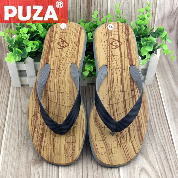 

puza summer men flip flops male mixed color slippers men casual pvc eva shoes fashion beach sandals slipper mans rubber sole, Black