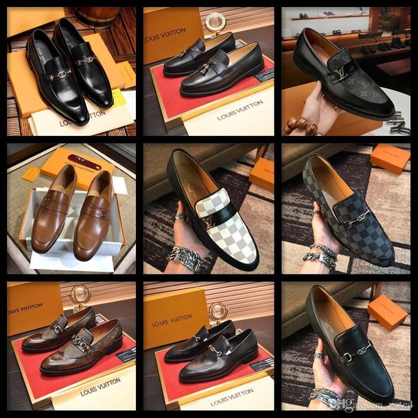 

21ss designers pointed toe decent elegant formal luxury brands dress shoes 2019 patent leather office wedding shoes man oxfords size38-45, Black