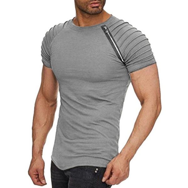 

mens short sleeve o-neck t shirt slim casual muscle tee, White;black