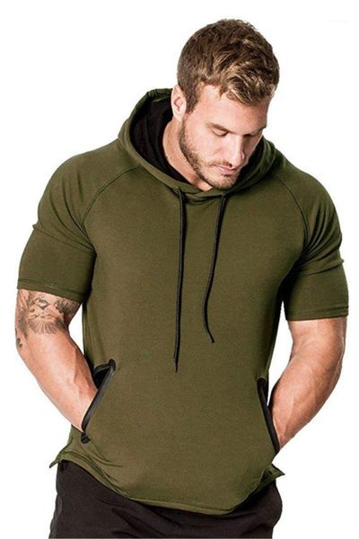 

casual short sleeve hooded summer big pocket mens fashion hoodies t shirts mens designer tshirts, White;black
