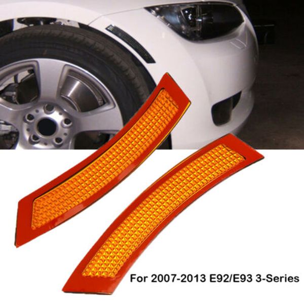 

2x car front bumper red reflector lights lamp durable for 3 series e92 e93