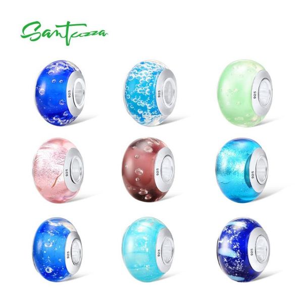 

santuzza silver charm colorful beads charm fit for bracelet bangle diy making 100% pure 925 sterling silver fashion jewelry