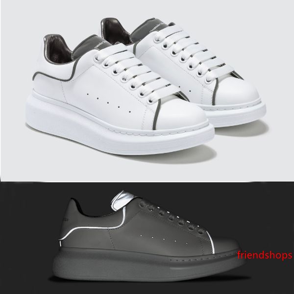 

luxury designer shoes white sneakers platform shoes genuine leather trainers reflective white trainers for men women flat casual shoes