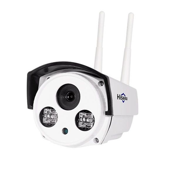 

hiseeu 720p 1.0mp wifi ip p2p camera bullet outdoor sd card storage cctv surveillance ir camera - eu plug