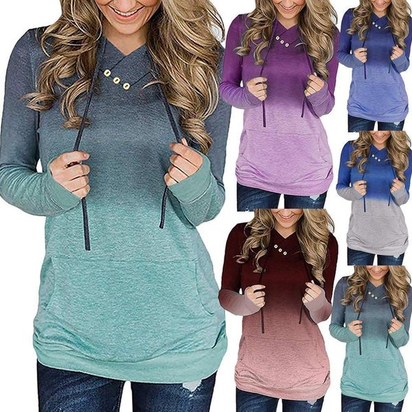 

горячее надувательство нового способа вскользь женщин дамы с длинным рукавом с капюшоном пуловер толстовка толстовки топ размер s-xl, Black