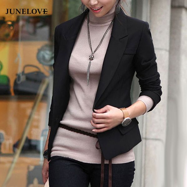 

junelove elegant blazer women suits formal occasion wear fashion blazer long sleeve solid casual business outwears, White;black