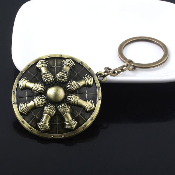 

m2 dark souls medieval shield keychain ancient bronze metal keyring men car women jewelry accessories, Silver