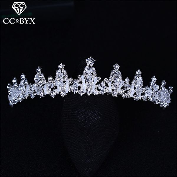 

cc tiaras and crwons hairbands crystal beads engagement wedding hair accessories for bridal party jewelry simple design xy115, Golden;white