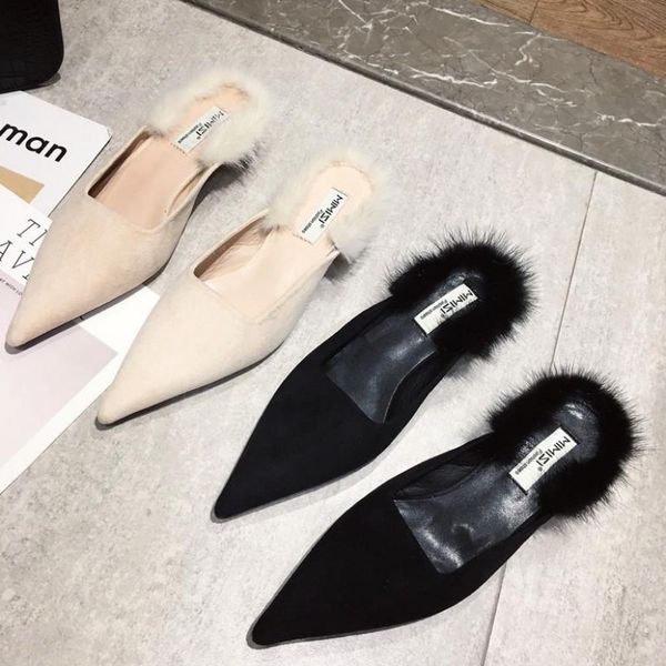 

rubber flip flops shoes woman 2019 flock woman's slippers shallow low pointed toe hawaiian soft new flat summer cotton fabric, Black