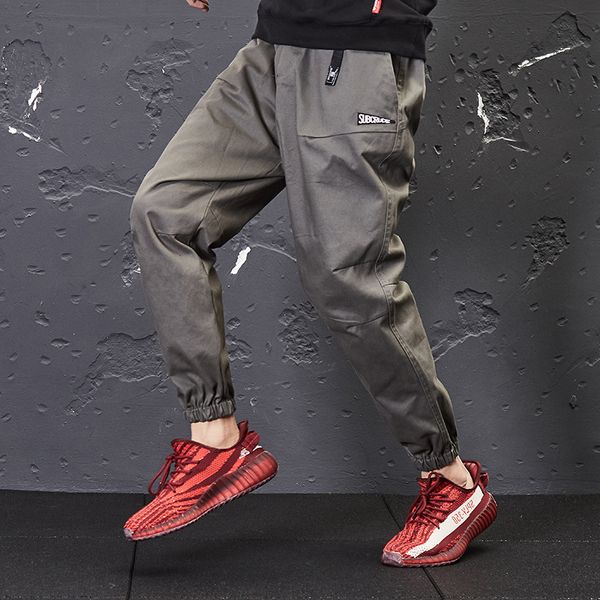 

japanese vintage fashion men jeans loose fit spliced designer harem trousers cargo pants streetwear hip hop joggers pants men, Blue