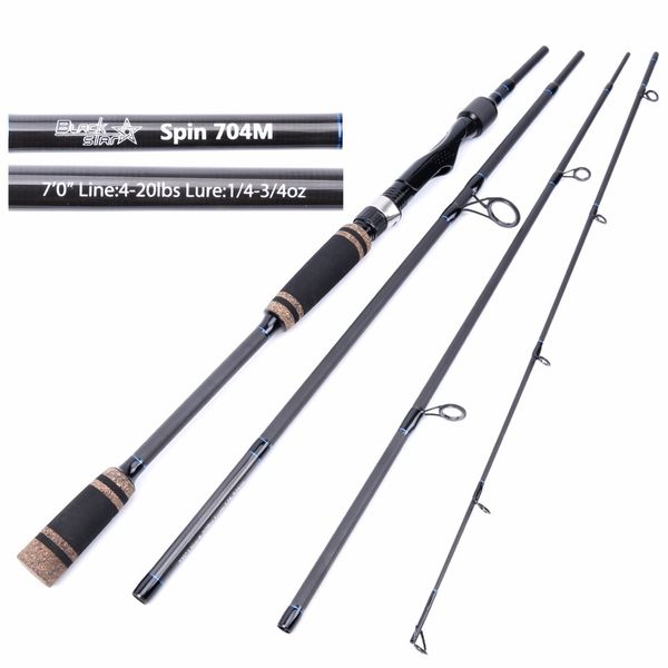 

maximumcatch black star spinning rod 2.1m/7' fast action portable travel fishing rod line weight 4-20lb carbon