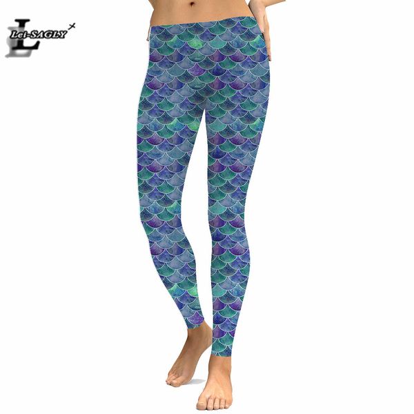 

mermaid 3d compression printed leggings nightmare before christmas fitness roupa feminina women pants, Black
