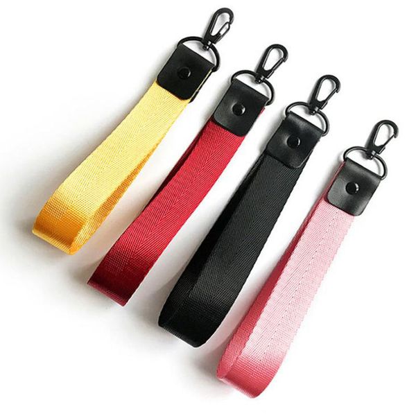 

4 colors ribbon keychain women phone case wallet key chain lanyard neck porte clef for bag charms keyring llaveros mujer, Slivery;golden