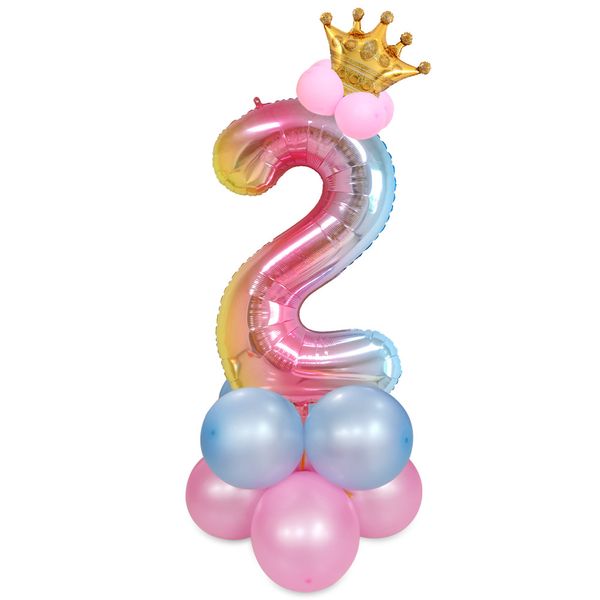 

40inch birthday balloons rainbow number balloon blue pink happy birthday party decoration kids boy girl party ballon
