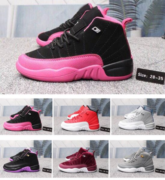 

designer kids basketball shoes trainer new popular 12 12s blue black red white grey purple shoes for sale