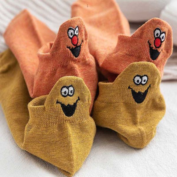 

5 пара коротких носков пакет женщины носки cute set мультфильм смешного счастливого хлопок harajuku корейского calcetines kawaii носок mujer, Black;white