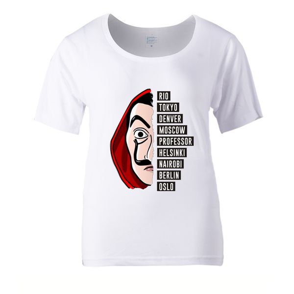 

la casa de papel t shirt men money heist cartoon graphic tees funny house of paper oversized t-shirt summer streetwear male, White;black