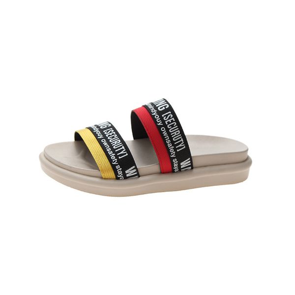 

net red fashion sports slippers female fairy style 2020 new summer wild soft flat ladies casual beach shoes, Black