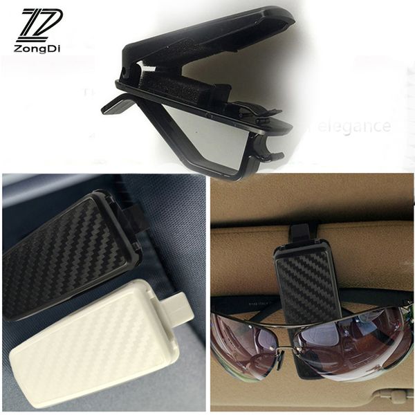 

zd car sun visor carbon fiber sunglasses card holder clip for kia rio 3 ceed corolla 2008 avensis c-hr rav4 3 6