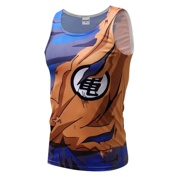 

dragon ball summer style mens tank 3d print anime super saiyan naruto bodybuilding vest sleeveless slim fitness 2019, White;black