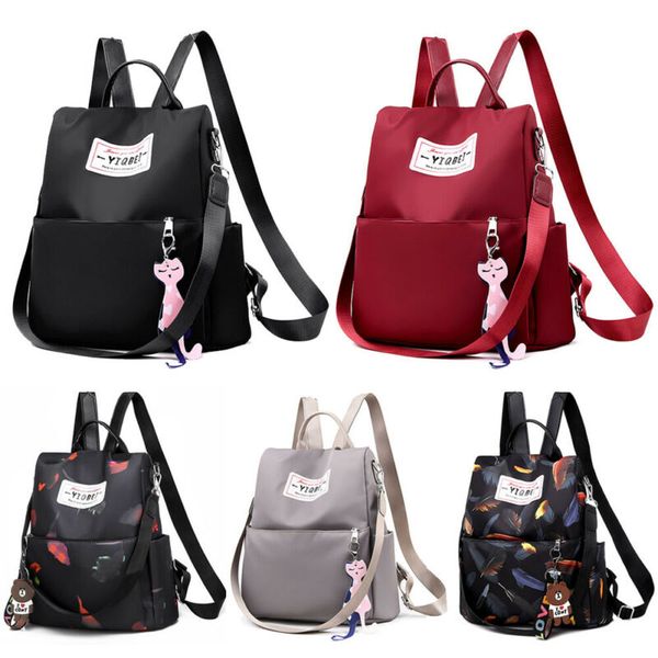 

women lady backpack purse anti-theft rucksack waterproof oxford cloth school bag