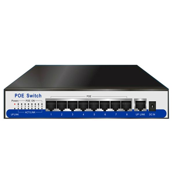 Freeshipping Desktop 8-Port-PoE-Switch 1 RJ45-Uplink IEEE802.3af 48V PoE für Dahua Hik Wapa PoE IP-Kamera WLAN-Zugangspunkt