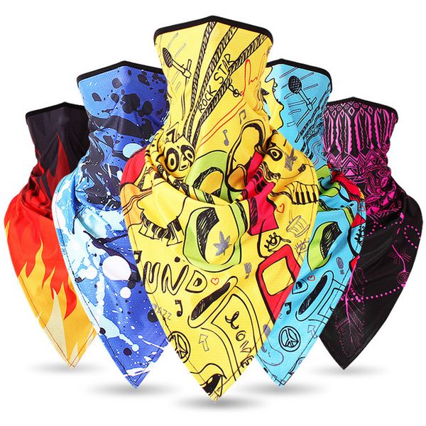 

magic windproof triangle scarf motorcycle cycling face mask scarf bandana dust-proof sunscreen uv mask balaclava ski scarves, Blue;gray