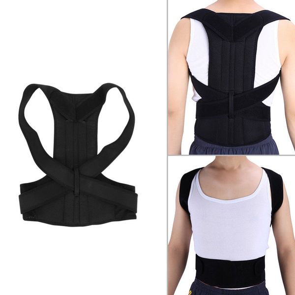 

shoulder women men posture corrector back brace belt back support adjustable ksy, Black;blue