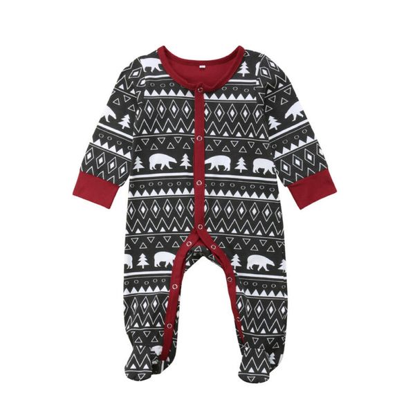 

Newborn Baby Boys Girls Christmas Cotton Bodysuit Pajamas Footed Clothes Outfits /BL15