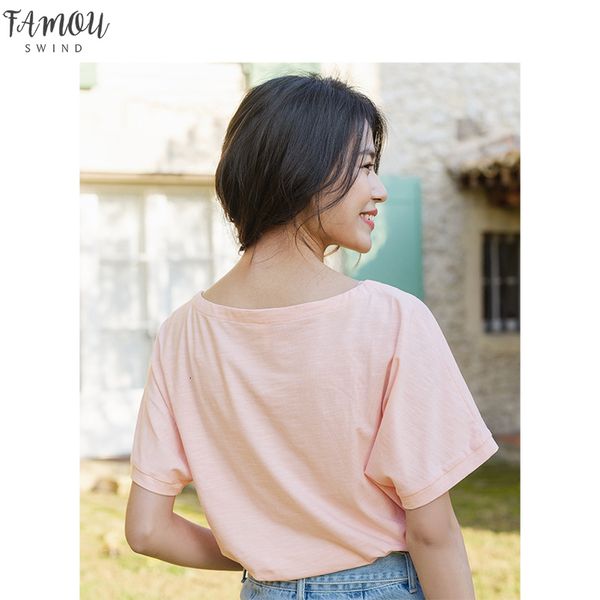 

2020 summer new arrival elastic cotton round collar batwing sleeve flower printed literary t shirt drop shipping, White